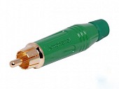 amphenol acpr-grn rca "тюльпан" на кабель диаметром до 6мм, золоченные контакты, зеленый