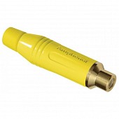 amphenol acjr-yel кабельное гнездо rca, металлический корпус, позолоченные контакты, желтый