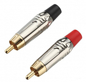 kuft acpr-sl-rd rca "тюльпан" на кабель до 6 мм, золоченые контакты, хром. корпус, красный хвостовик