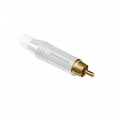 amphenol acpr-wht rca "тюльпан" на кабель диаметром до 6 мм, золоченые контакты, белый