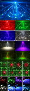 alien 4in1 uv световой прибор 2 лазера r+g, 15 вт rgbw led, 3*3w uv led, 20вт led strob, dmx, ик пду