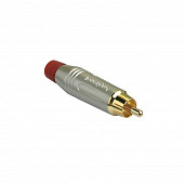 amphenol acpr-srd rca "тюльпан" на кабель диаметром до 6 мм, золоченые контакты, красный