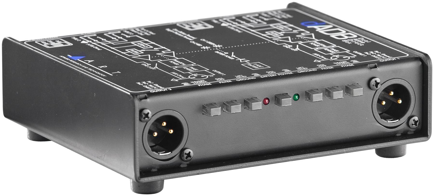 ART dADB двухканальный активный Di-Box, аттеньюаторы позволяют подключать к балансным TRS Jack ART dADB двухканальный активный Di-Box, аттеньюаторы позволяют подключать к балансным TRS Jack