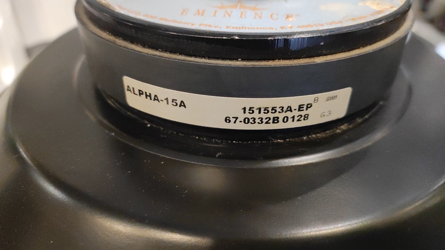 EMINENCE Alpha 15A динамик 15", 200Вт, 8 Ом (для А/С 4215) перемотан. УЦЕНКА. БЕЗ ГАРАНТИИ.