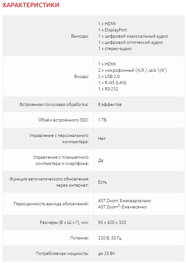 AST ZOOM2 Профессиональная караоке-система, обновление через интернет, более 37 тыс. песен