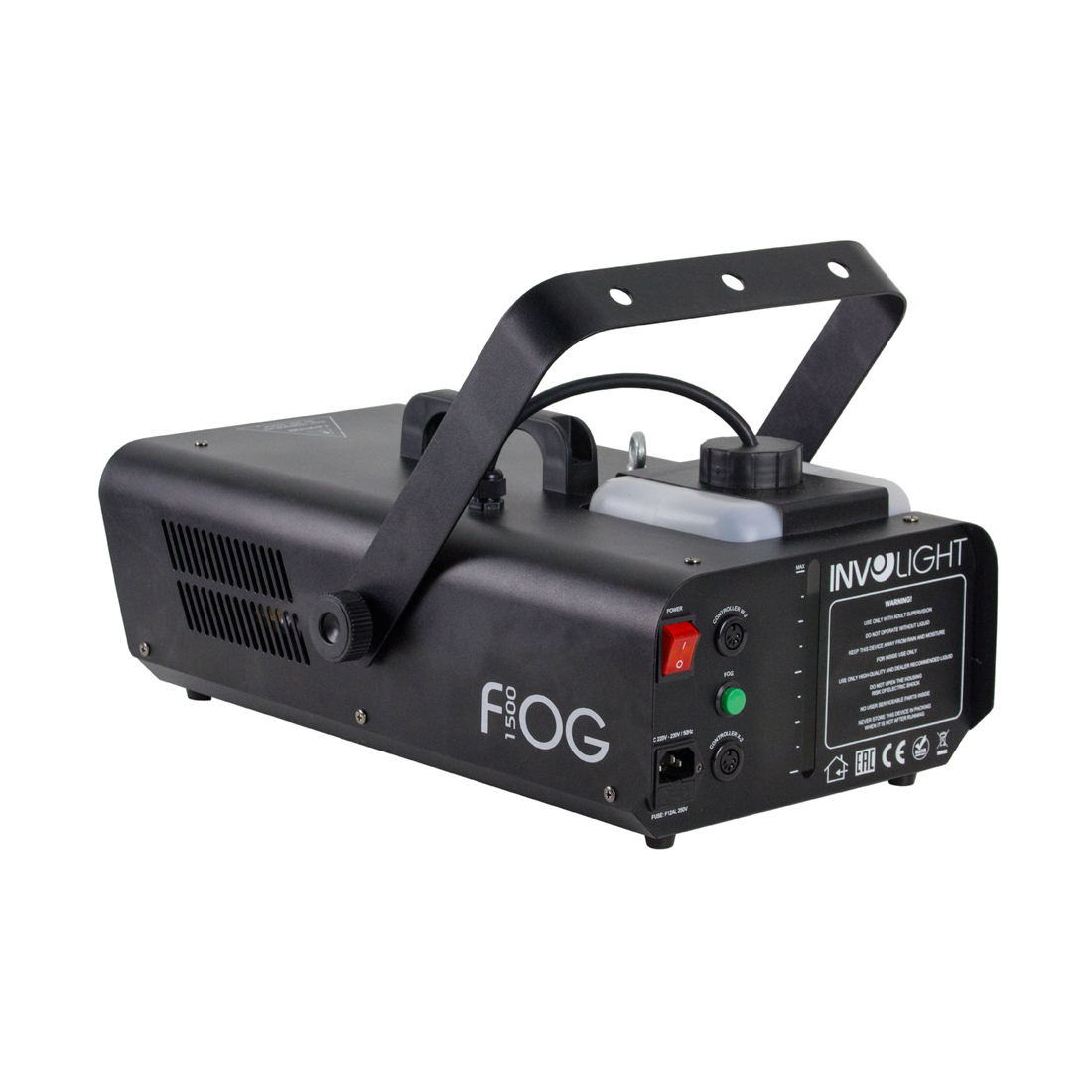 INVOLIGHT FOG1500 дым-машина, генератор дыма, 1500Вт, кабель ДУ-X1, беспроводной пульт ДУ, жидкость