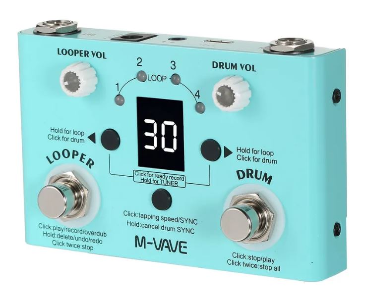 M-VAVE LOOPER DRUM лупер с циклической записью, с драм-машиной