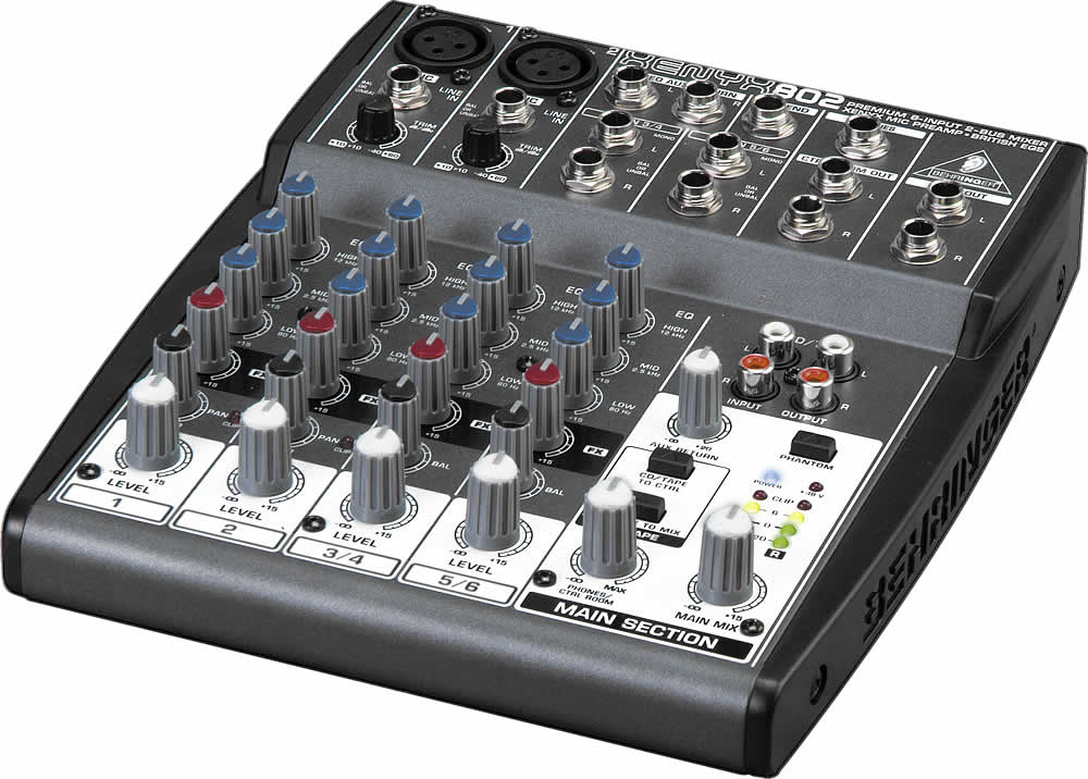 BEHRINGER XENYX 802 микшерный пульт 2 моновхода, 2 стереовхода, 1 AUX-шина
