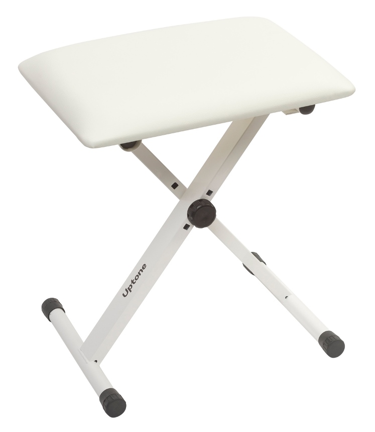 UPTONE BQ-90 Wh банкетка складная металлическая с регулировкой высоты для рояля/пианино цвет БЕЛЫЙ