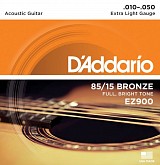 d'addario ez900 струны для акуст. гитары, бронза 85/15, extra light 10-50