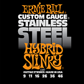 ernie ball 2247 струны для электрогитары hybrid (9-11-16-26-36-46) stainless steel