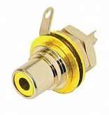 разъем rca мама neutrik nys367-4 yelow панельный, позолоченные контакты, желтая маркировка
