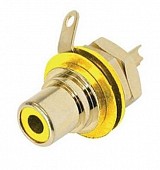 разъем rca мама neutrik nys367-4 yelow панельный, позолоченные контакты, желтая маркировка