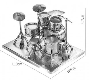 сувенир "барабанная установка", большая, 3d модель, сталь