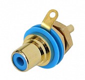 разъем rca мама neutrik nys367-6 blue панельный, позолоченные контакты, синяя маркировка