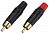 kuft acpr-bk-rd rca "тюльпан" на кабель до 6 мм, золоченые контакты, черный корпус, красный хвостови