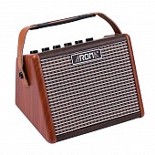 aroma ag-15a комбо для акустической гитары, 15вт, микрофонный вх., встроенный аккумулятор