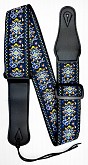 rebel elite bouquet flower ремень (2") для гитары, тканый узор сине-желто-оранжевый цветок