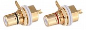 разъем rca мама kuft 367 pair in-out пара rca панельный, позолоченные контакты, установка изнутри