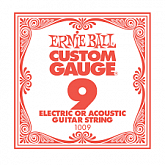 струна для гитары ernie ball 1009 струна для электро и акустических гитар. сталь, калибр .009