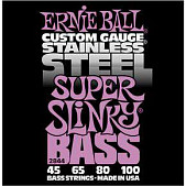 ernie ball 2844 струны для бас гитары super (45-65-80-100) stainless steel