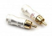kuft gold snake 2 rca пара кабельных штекеров rca (перламутр), позолоченные контакты, до 6,3мм