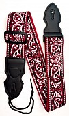 ремень для гитары nwsh-289 red/black/white нейлоновый 2" карман для медиатора, черно-бело-красный