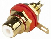 разъем rca мама neutrik nys367-2 red панельный, позолоченные контакты, красная маркировка