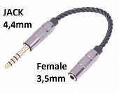 kuft j4,4m5-mjfs bgd переходник джек штеккер 4,4мм 5 пин - гнездо mini-jack 3,5mm stereo, металл