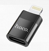 hoco typec-f - lightning-m black переходник для зарядки iphone (не для микрофона и наушников)