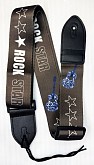 rebel rock star ремень для гитары, rock star, серо-бронзовый, полипропилен