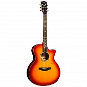 kepma g1-ga bs акустическая гитара, африкан. красное дерево, массив ситхинской ели, санберст
