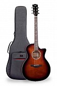 kepma f2s-ga-wa акустическая гитара, африкан. красное дерево, массив ситхинской ели, темный санберст