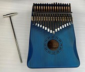 kalimba калимба 17 язычков, индиго, объемная, молоточек, кейс, наклейки, большой комплект.подарочная