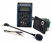 звукосниматель для акустической гитары kuft lc-5 mic с микрофоном с эквалайзером, пьезодатчик, тюнер