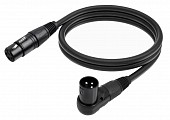 maestro hq xlf-xlml-1 шнур xlr-f - xlr-m угловой high quality, длина 1м. черный