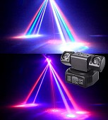 mg1 robo laser led 5-in-1 вращающаяся голова 36w (6x3w led rgb, 10w strobe, red + green laser, ду)