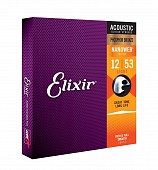 elixir 16052 phosphor bronze nanoweb light 12-53 струны для акустической гитары