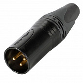 neutrik nc3mxx-b канон "папа" кабельный разъем xlr male черненый корпус, золоченые контакты