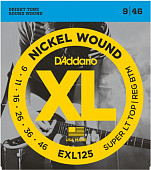 d'addario exl125 струны для  электрогитары, super light/regular, никель, 9-46