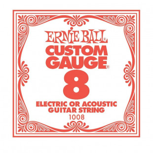 ernie ball 1008 струна для электро и акустических гитар. сталь, калибр .008