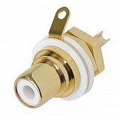 разъем rca мама neutrik nys367-9 white панельный, позолоченные контакты, белая маркировка