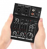 gs-202usb микшерный пульт-звуковая карта, 2 микрофонных/гитарных предусилителя, usb/аудио интерфейс