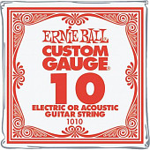 ernie ball 1010 струна для электро и акустических гитар. сталь, калибр .010